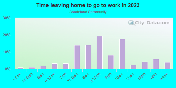 Time Leaving Home for Work in Shadeland Community in Lexington neighborhood in KY
