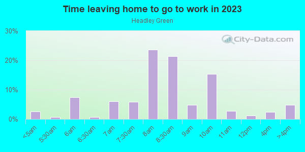 Time Leaving Home for Work in Headley Green in Lexington neighborhood in KY