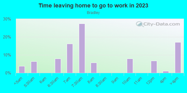 Time Leaving Home for Work in Bradley in Louisville neighborhood in KY