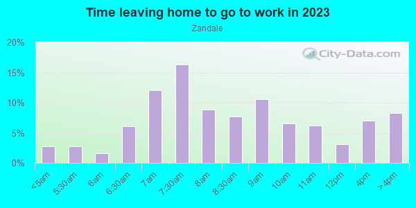Time Leaving Home for Work in Zandale in Lexington neighborhood in KY