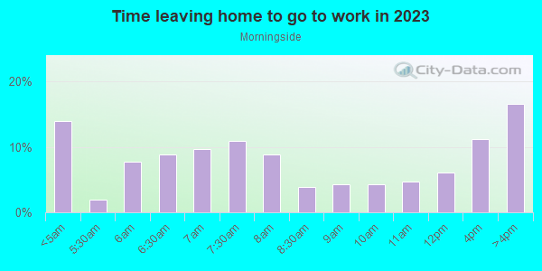 Time Leaving Home for Work in Morningside in Shreveport neighborhood in LA
