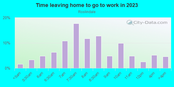 Time Leaving Home for Work in Roslindale in Roslindale neighborhood in MA