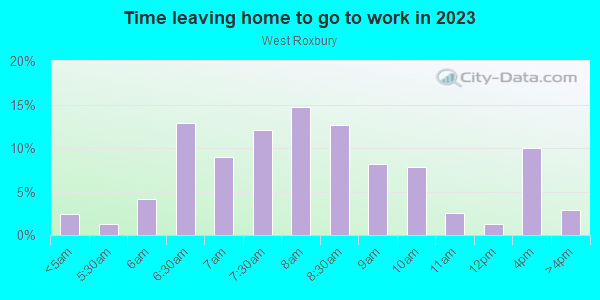 Time Leaving Home for Work in West Roxbury in West Roxbury neighborhood in MA