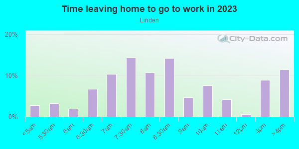 Time Leaving Home for Work in Linden in Malden neighborhood in MA