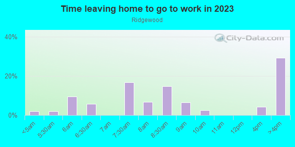 Time Leaving Home for Work in Ridgewood in Springfield neighborhood in MA