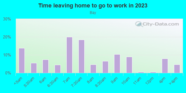 Time Leaving Home for Work in Bay in Springfield neighborhood in MA