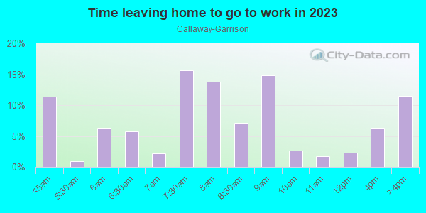 Time Leaving Home for Work in Callaway-Garrison in Baltimore neighborhood in MD