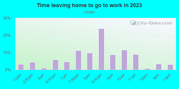 Time Leaving Home for Work in Linden in Silver Spring neighborhood in MD