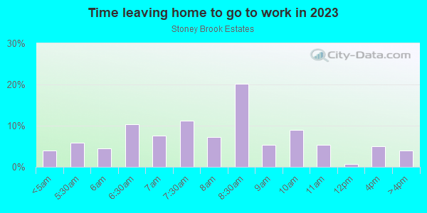 Time Leaving Home for Work in Stoney Brook Estates in Silver Spring neighborhood in MD