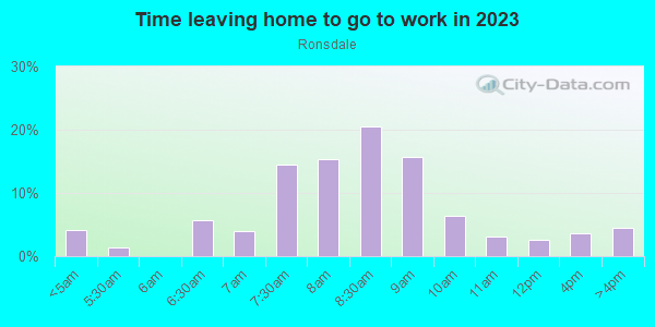 Time Leaving Home for Work in Ronsdale in Franklin neighborhood in MI