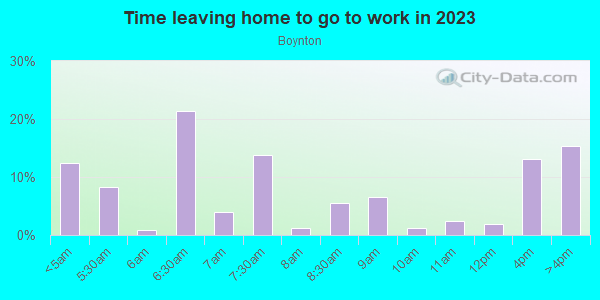 Time Leaving Home for Work in Boynton in Detroit neighborhood in MI