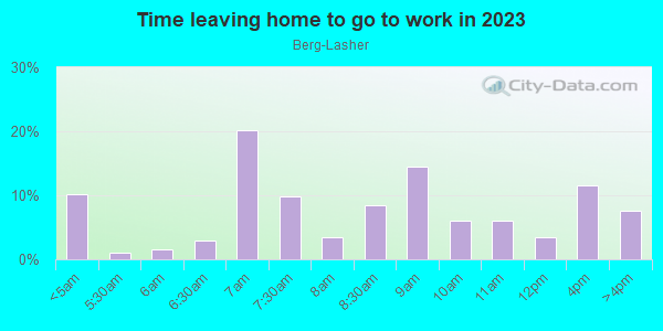 Time Leaving Home for Work in Berg-Lasher in Detroit neighborhood in MI