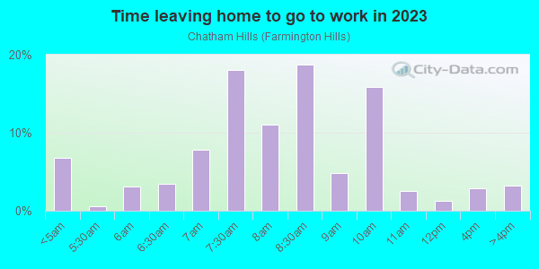 Time Leaving Home for Work in Chatham Hills in Farmington neighborhood in MI