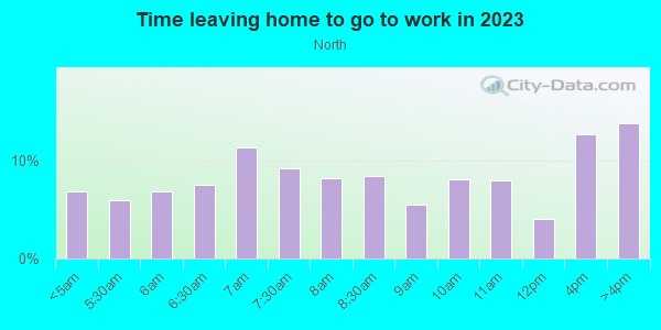 Time Leaving Home for Work in North in Flint neighborhood in MI