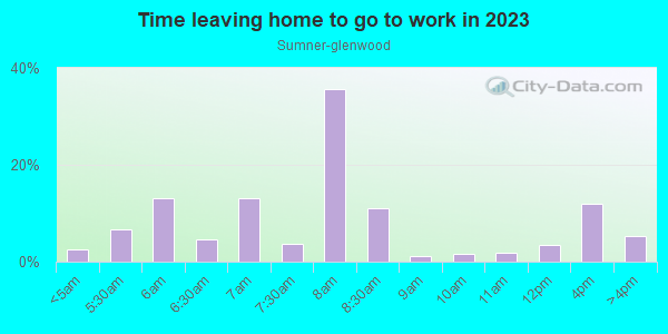 Time Leaving Home for Work in Sumner-glenwood in Minneapolis neighborhood in MN