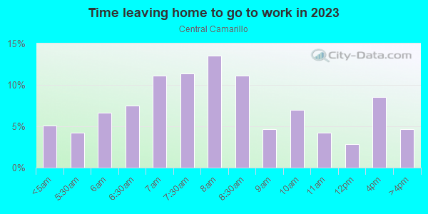 Time Leaving Home for Work in Central Camarillo in Camarillo neighborhood in CA