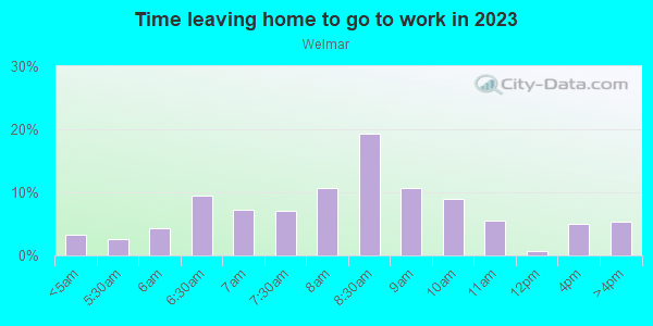 Time Leaving Home for Work in Welmar in Fayetteville neighborhood in NC