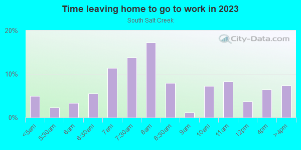 Time Leaving Home for Work in South Salt Creek in Lincoln neighborhood in NE