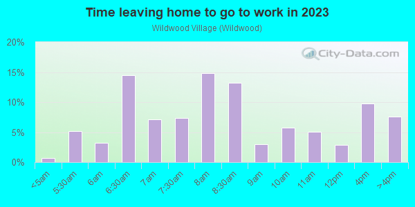 Time Leaving Home for Work in Wildwood Village in Laconia neighborhood in NH