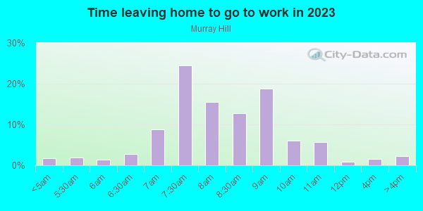 Time Leaving Home for Work in Murray Hill in New Providence neighborhood in NJ