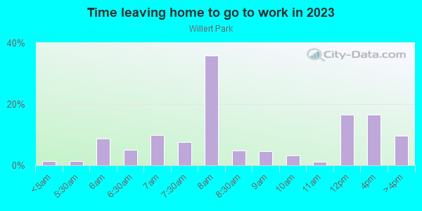 Time Leaving Home for Work in Willert Park in Buffalo neighborhood in NY