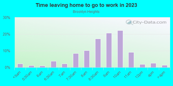 Time Leaving Home for Work in Brooklyn Heights in Brooklyn neighborhood in NY