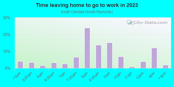 Time Leaving Home for Work in South Oakdale in Johnson City neighborhood in NY