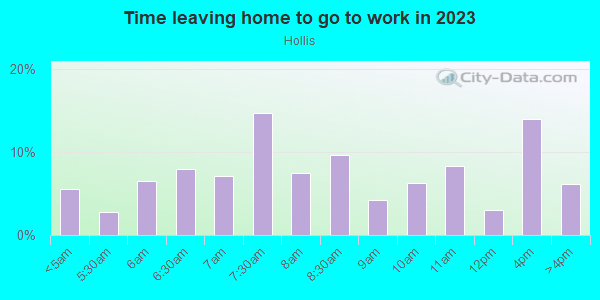 Time Leaving Home for Work in Hollis in Hollis neighborhood in NY