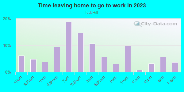 Time Leaving Home for Work in Todt Hill in Staten Island neighborhood in NY