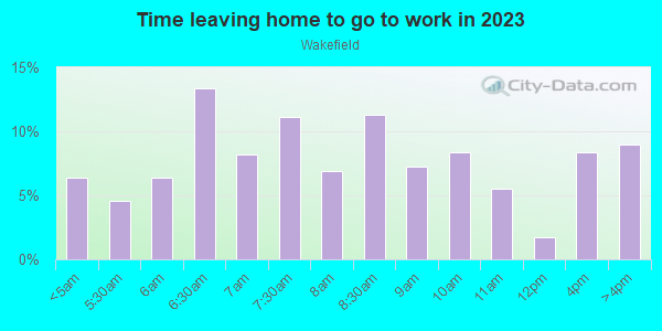 Time Leaving Home for Work in Wakefield in Bronx neighborhood in NY