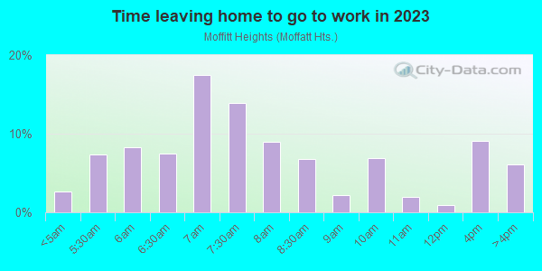 Time Leaving Home for Work in Moffitt Heights in Massillon neighborhood in OH