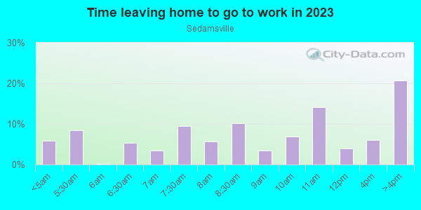 Time Leaving Home for Work in Sedamsville in Cincinnati neighborhood in OH