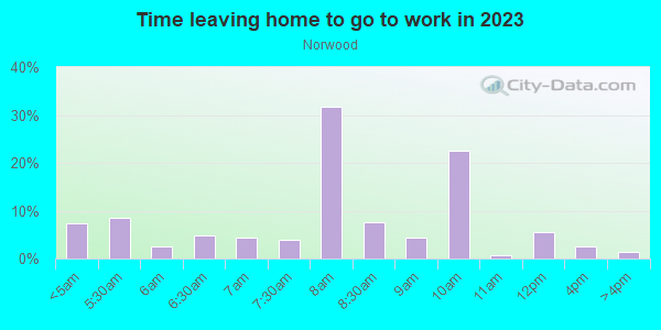 Time Leaving Home for Work in Norwood in Birmingham neighborhood in AL