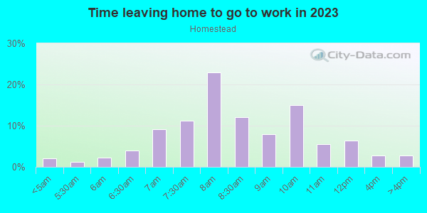 Time Leaving Home for Work in Homestead in Portland neighborhood in OR