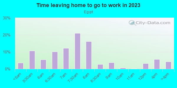 Time Leaving Home for Work in Egypt in Whitehall neighborhood in PA