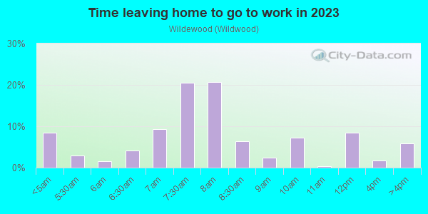 Time Leaving Home for Work in Wildewood in Columbia neighborhood in SC