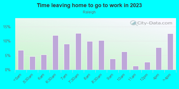 Time Leaving Home for Work in Raleigh in Memphis neighborhood in TN