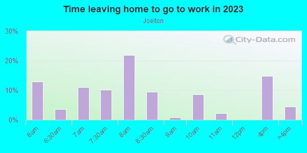 Time Leaving Home for Work in Joelton in Joelton neighborhood in TN