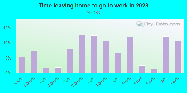 Time Leaving Home for Work in Mlk-183 in Austin neighborhood in TX