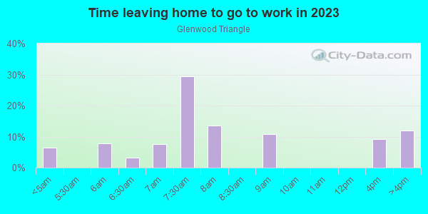 Time Leaving Home for Work in Glenwood Triangle in Fort Worth neighborhood in TX