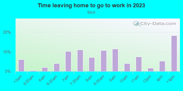 Time Leaving Home for Work in Best in Garland neighborhood in TX