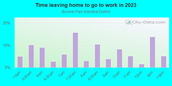 Time Leaving Home for Work in Buckner Park Industrial District in Dallas neighborhood in TX