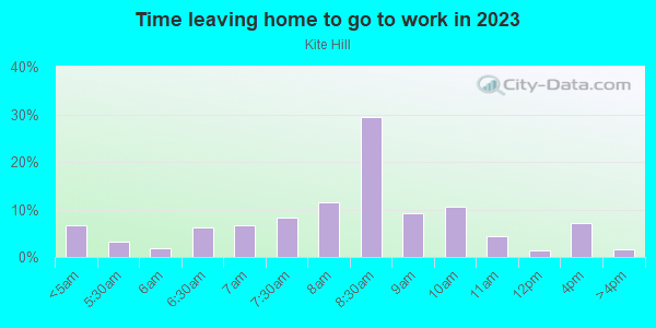 Time Leaving Home for Work in Kite Hill in Laguna Niguel neighborhood in CA