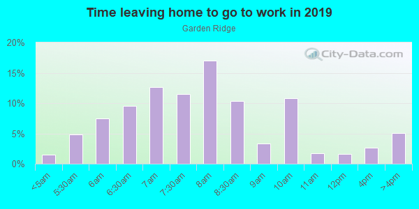 Time Leaving Home for Work in Garden Ridge in Round Rock neighborhood in TX