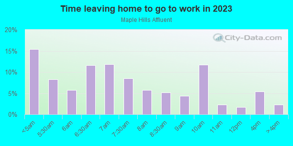 Time Leaving Home for Work in Maple Hills Affluent in Stafford neighborhood in VA