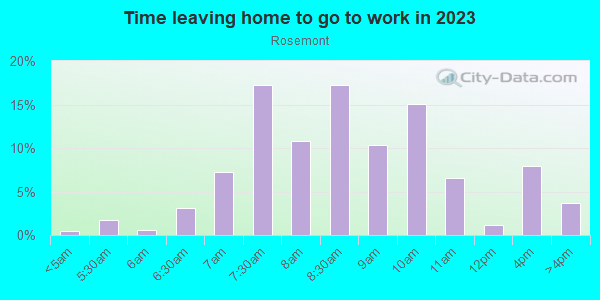 Time Leaving Home for Work in Rosemont in Mc Lean neighborhood in VA