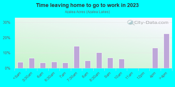 Time Leaving Home for Work in Azalea Acres in Norfolk neighborhood in VA