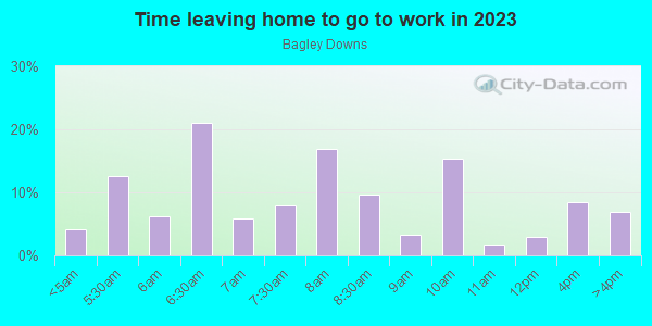 Time Leaving Home for Work in Bagley Downs in Vancouver neighborhood in WA
