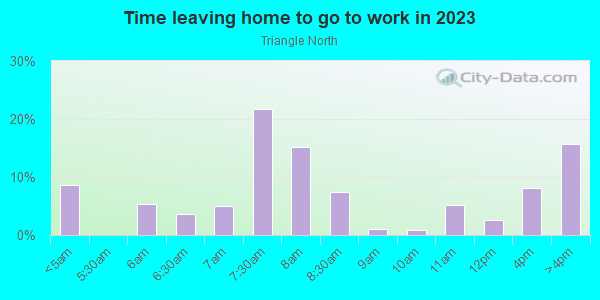 Time Leaving Home for Work in Triangle North in Milwaukee neighborhood in WI
