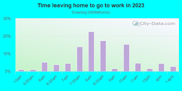Time Leaving Home for Work in Downing in San Jose neighborhood in CA